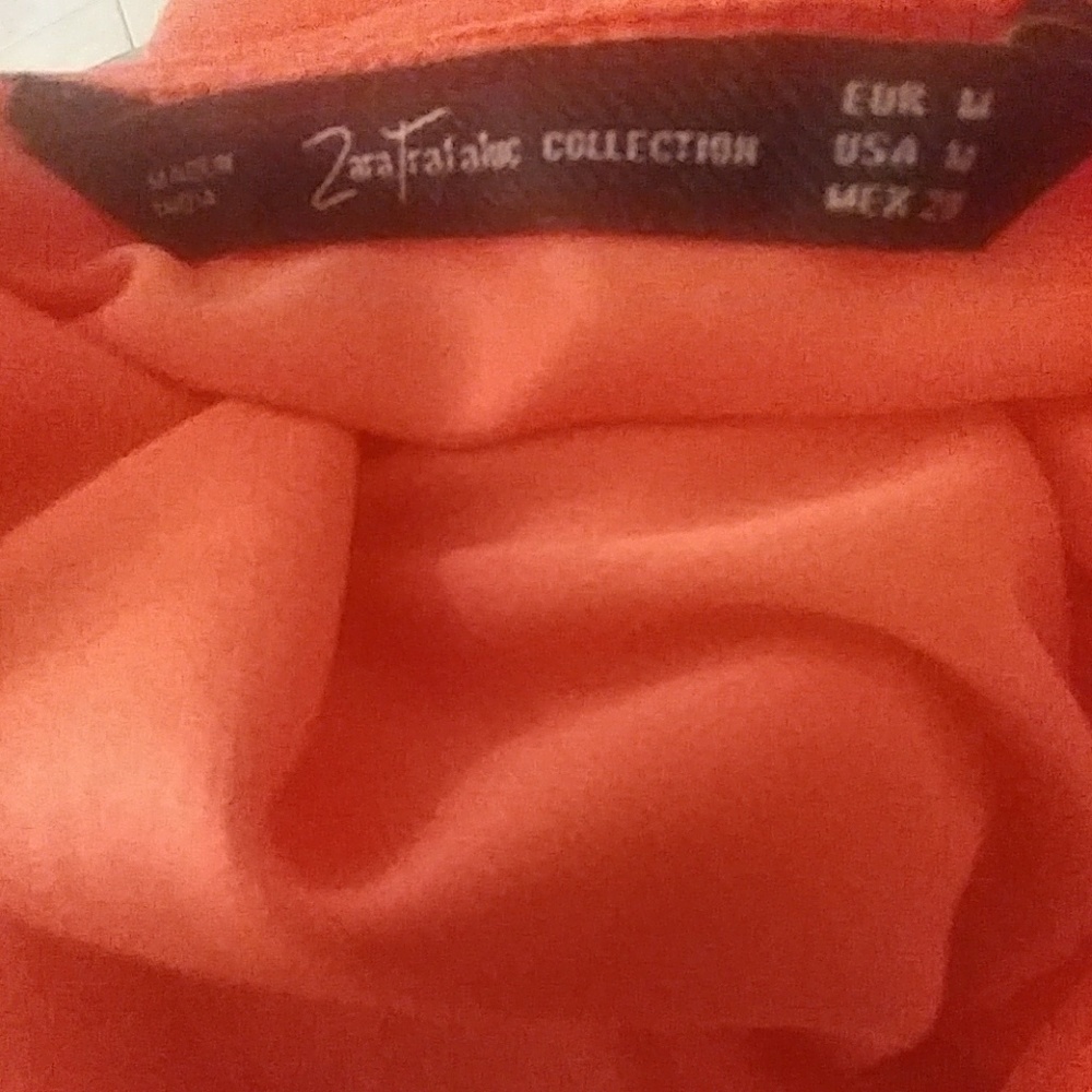 ❄SALE❄Zara neon coral halter open back dress - Picture 7 of 7